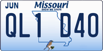MO license plate QL1D4O