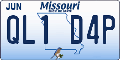 MO license plate QL1D4P