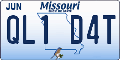 MO license plate QL1D4T