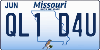 MO license plate QL1D4U