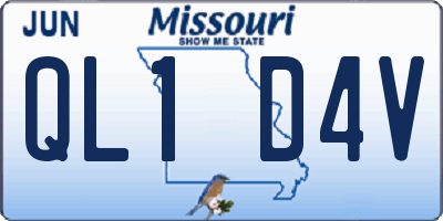 MO license plate QL1D4V