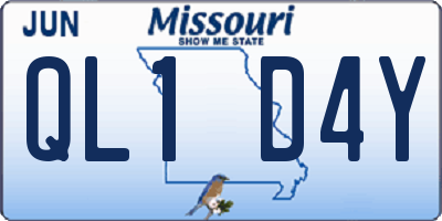 MO license plate QL1D4Y