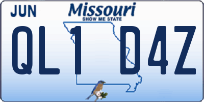 MO license plate QL1D4Z