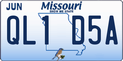 MO license plate QL1D5A