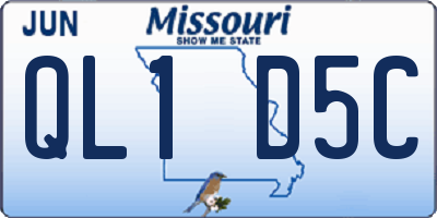 MO license plate QL1D5C