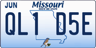 MO license plate QL1D5E