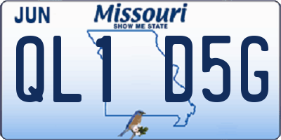 MO license plate QL1D5G