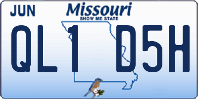 MO license plate QL1D5H
