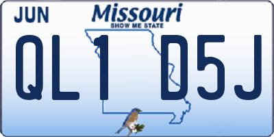MO license plate QL1D5J
