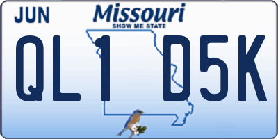 MO license plate QL1D5K