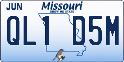 MO license plate QL1D5M