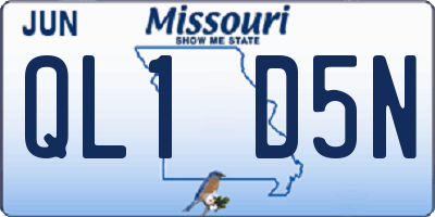 MO license plate QL1D5N