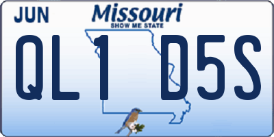 MO license plate QL1D5S