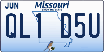 MO license plate QL1D5U