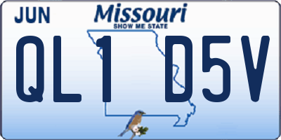 MO license plate QL1D5V