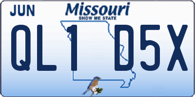 MO license plate QL1D5X