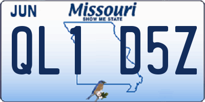 MO license plate QL1D5Z