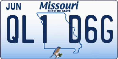 MO license plate QL1D6G