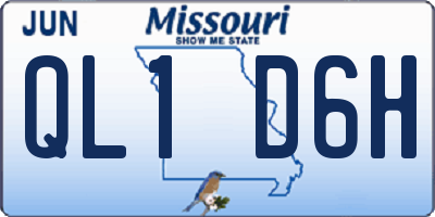MO license plate QL1D6H