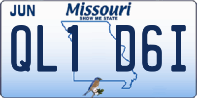 MO license plate QL1D6I