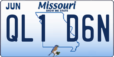 MO license plate QL1D6N