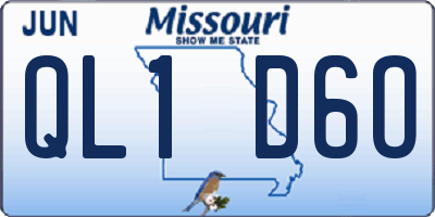 MO license plate QL1D6O