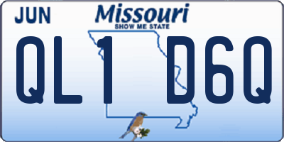 MO license plate QL1D6Q