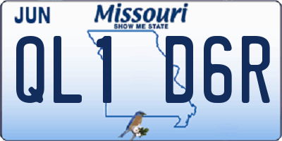MO license plate QL1D6R