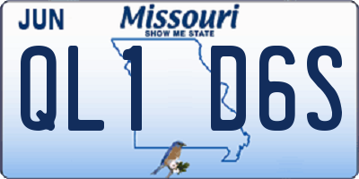 MO license plate QL1D6S