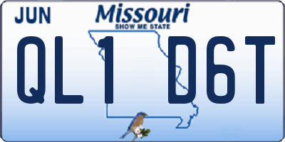 MO license plate QL1D6T
