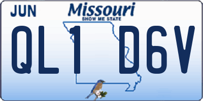 MO license plate QL1D6V