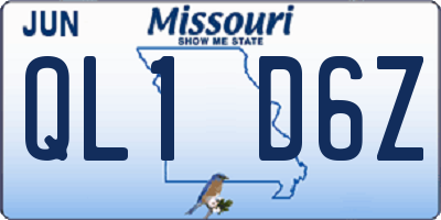 MO license plate QL1D6Z
