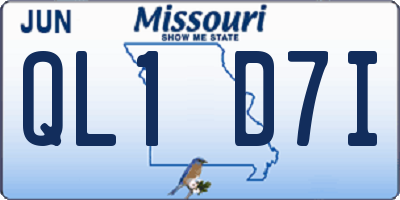 MO license plate QL1D7I