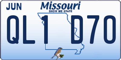 MO license plate QL1D7O