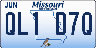 MO license plate QL1D7Q
