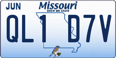 MO license plate QL1D7V
