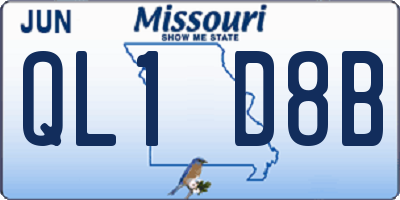 MO license plate QL1D8B