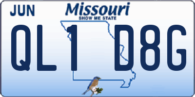 MO license plate QL1D8G
