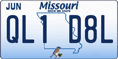 MO license plate QL1D8L