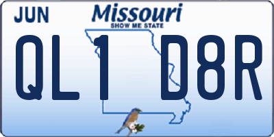 MO license plate QL1D8R