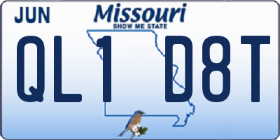 MO license plate QL1D8T