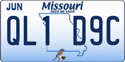 MO license plate QL1D9C