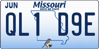 MO license plate QL1D9E