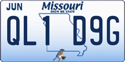 MO license plate QL1D9G