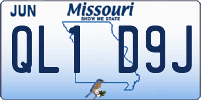 MO license plate QL1D9J
