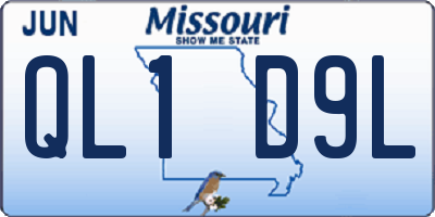 MO license plate QL1D9L