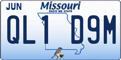 MO license plate QL1D9M