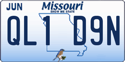 MO license plate QL1D9N