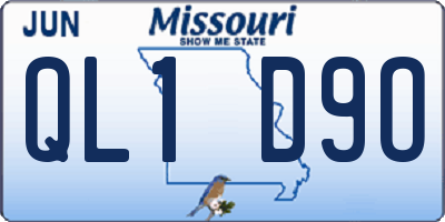 MO license plate QL1D9O
