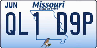 MO license plate QL1D9P